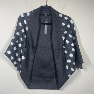 Veeca Womens Size S/M Polka Dot Open Front Bolero Top Black White Short Sleeves